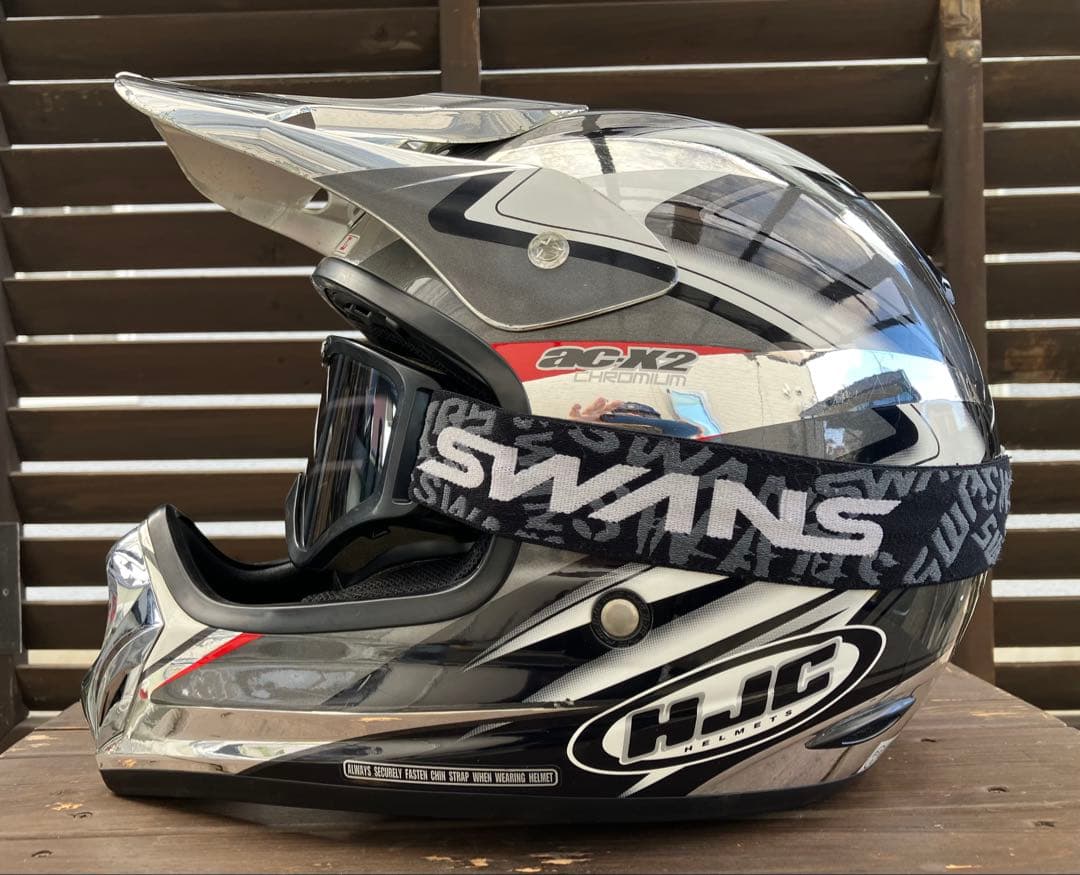 HJC AC-X2オフロードヘルメット SWANS797MXメガネ対応ゴーグル