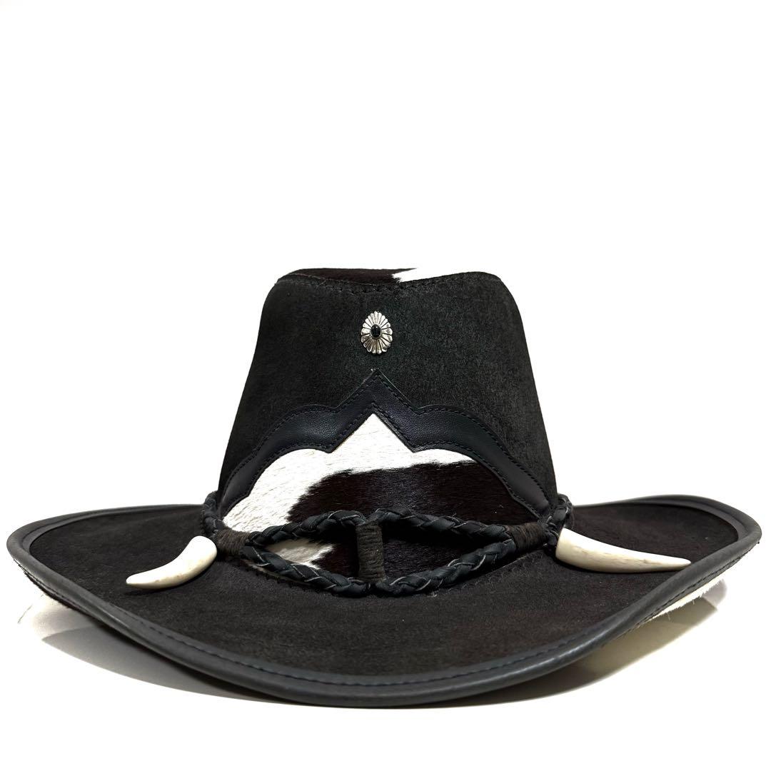 Head ’N  本革 カウハイド カウボーイハット 牛革 ホーン装飾