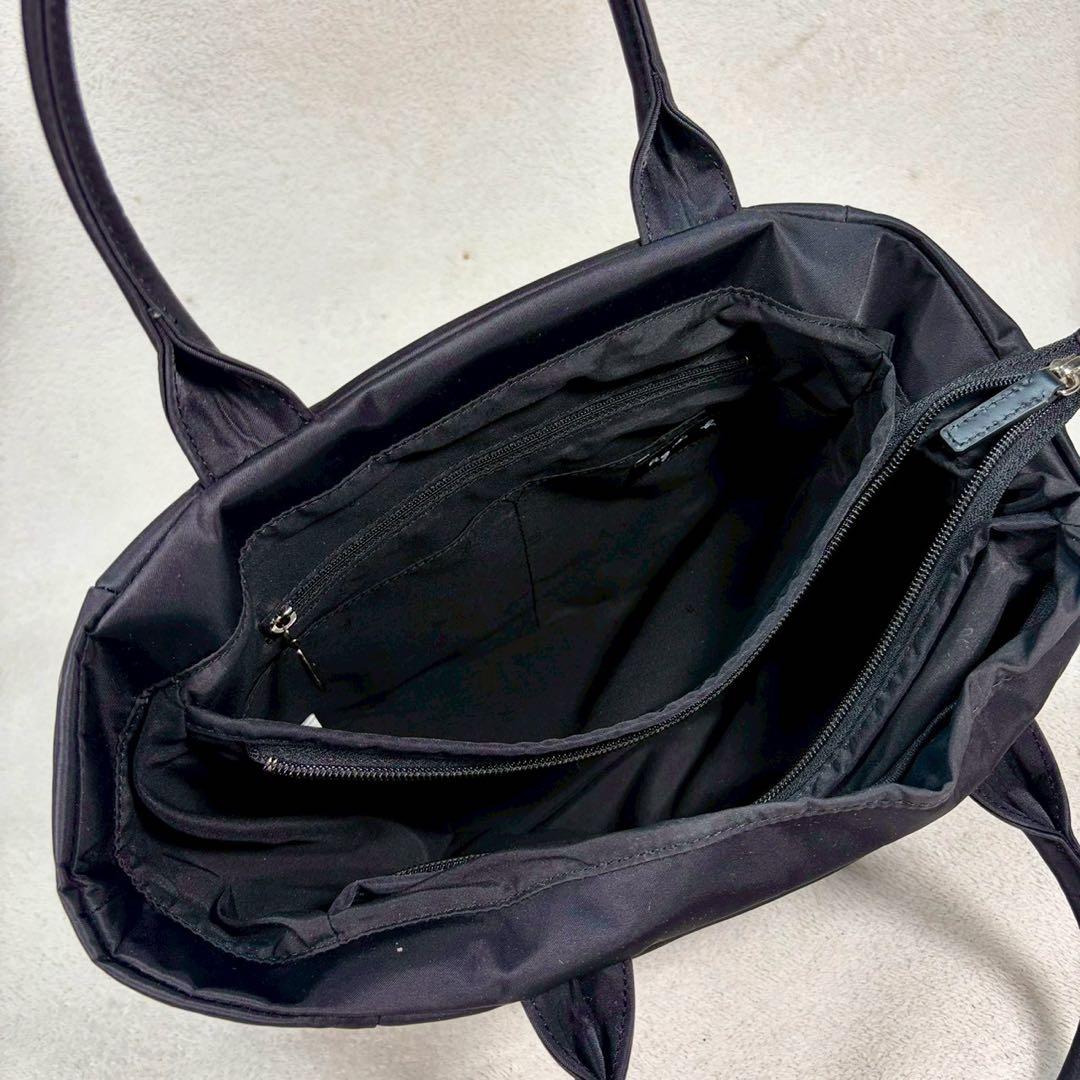 【美品✨】アニエスベー　ナイロン　トートバッグ　黒　マザーズバッグ　ロゴ金具