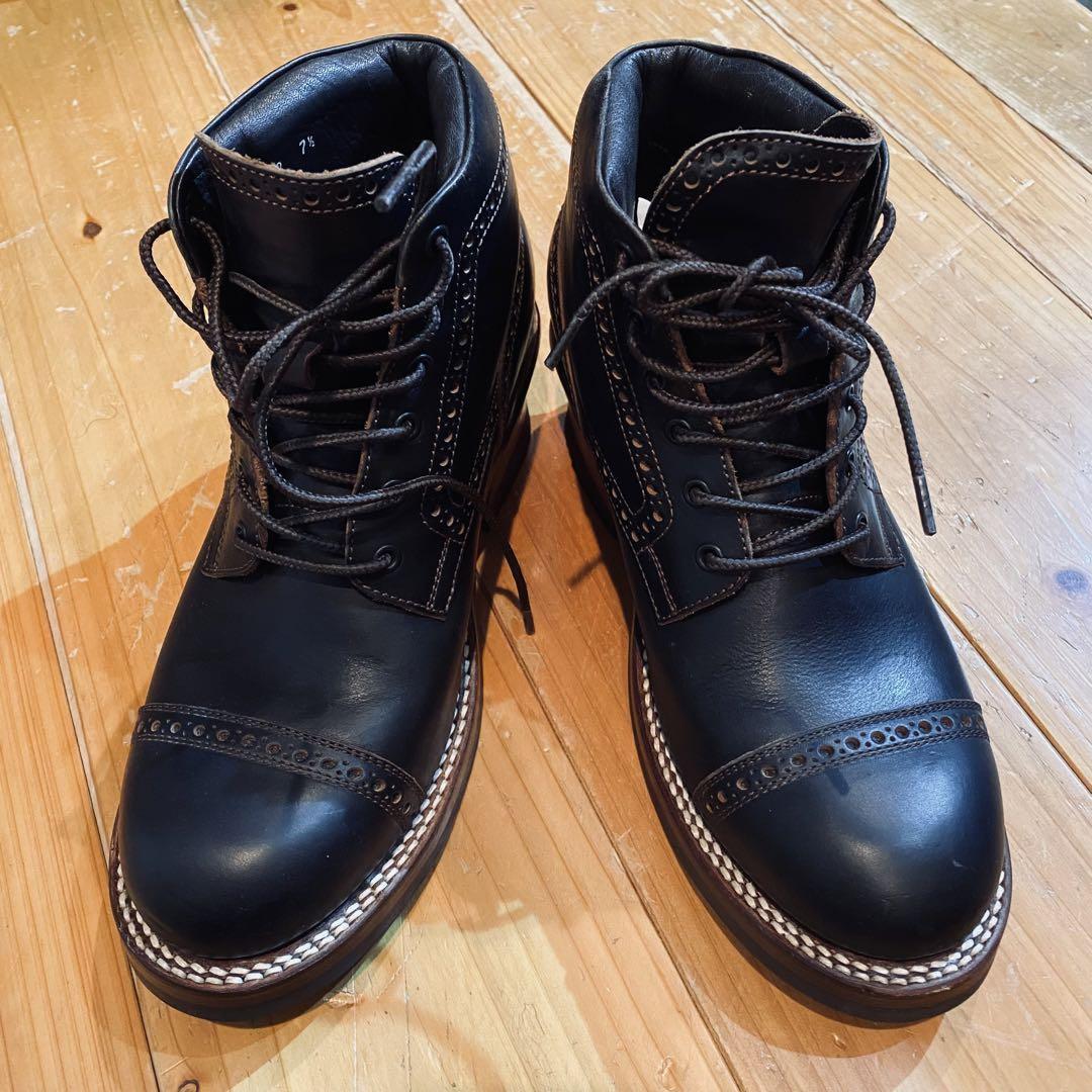 ※りん※ 【 中古 】 THE FLAT HEAD メダリオン ブーツ 黒