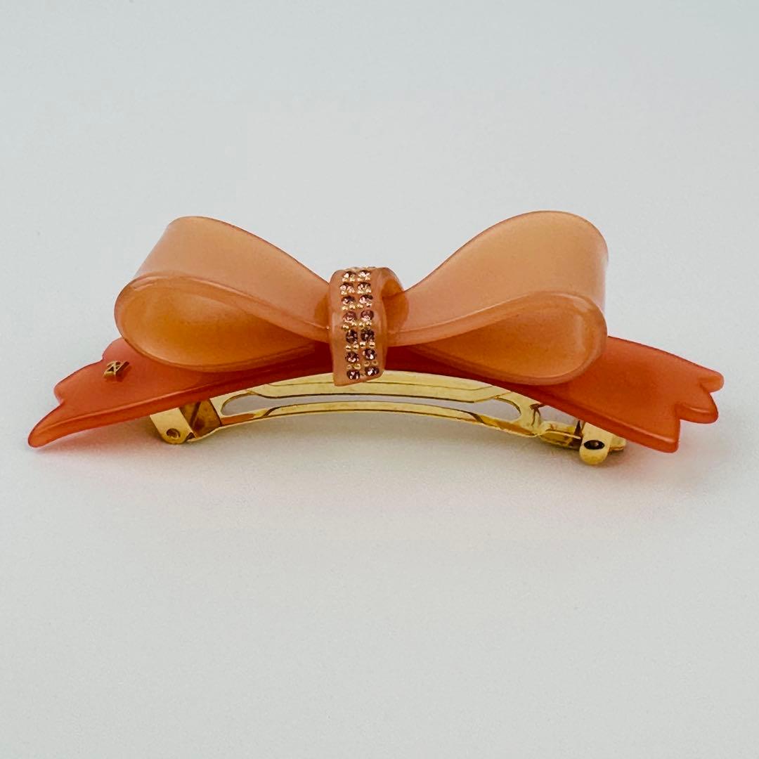 美品　アレクサンドルドゥパリ　リボン型ベージュヘアクリップ　ヘアアクセサリー