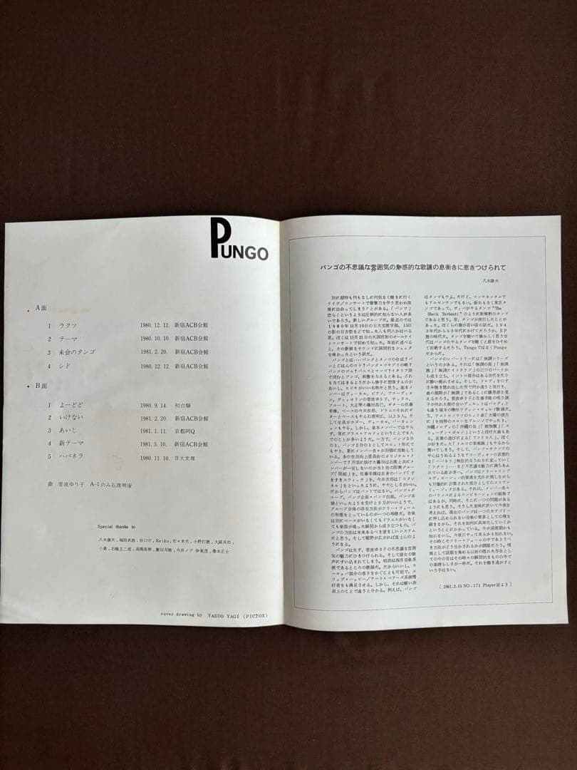 アート・デザイン・音楽 PUNGO 1980-1981