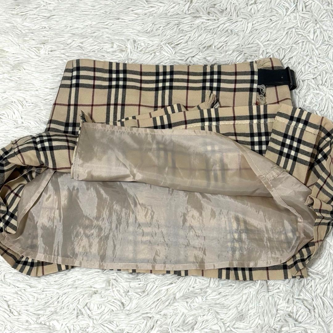 希少 バーバリーブルーレーベル ノバチェック プリーツミニスカート サイズ36