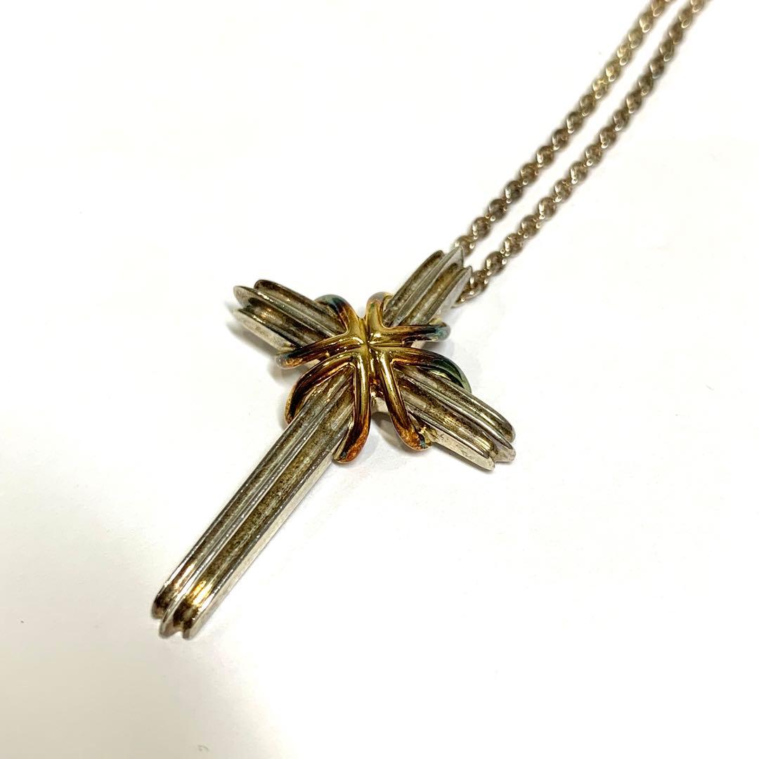 【クッキー】シグネチャークロスネックレス　925 / 750 箱付き