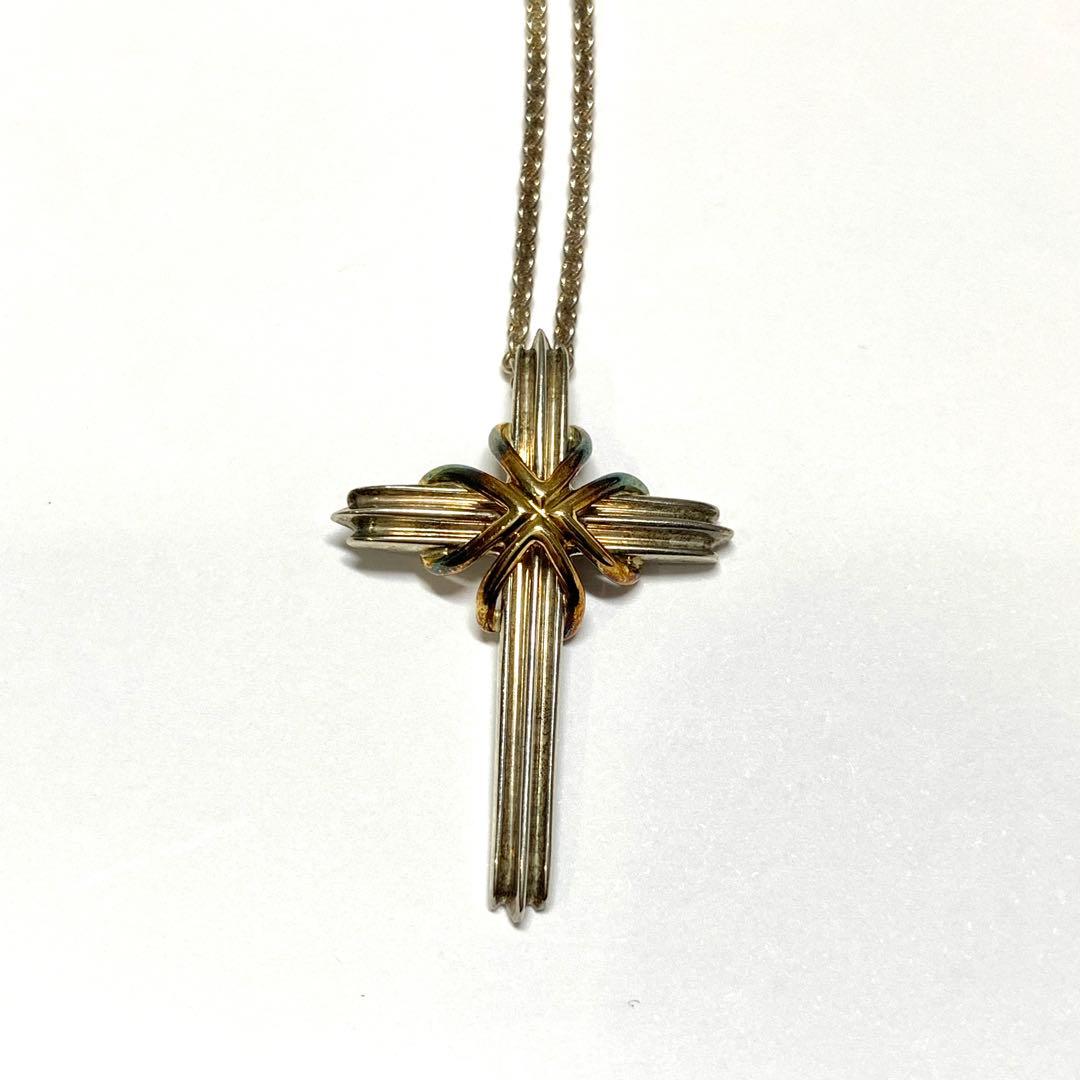 【クッキー】シグネチャークロスネックレス　925 / 750 箱付き