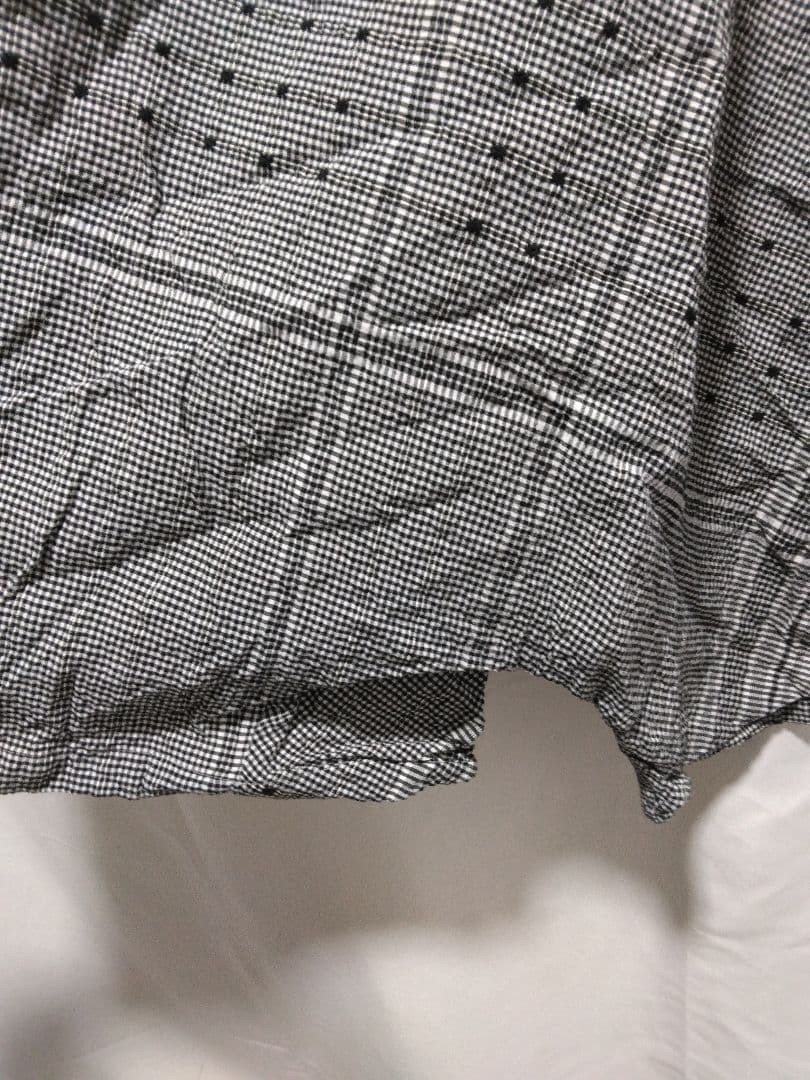 センソユニコ　慈雨　サルエルパンツ ブラック・ホワイト チェック柄