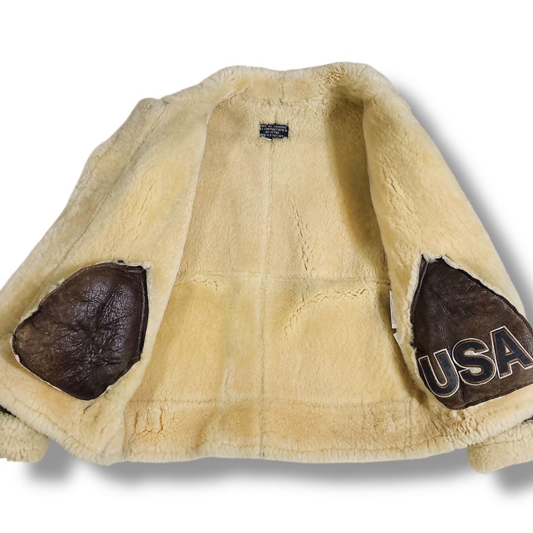 ヴィンテージ B-3 ムートンフライトジャケット B3 レザー USA アメリカ