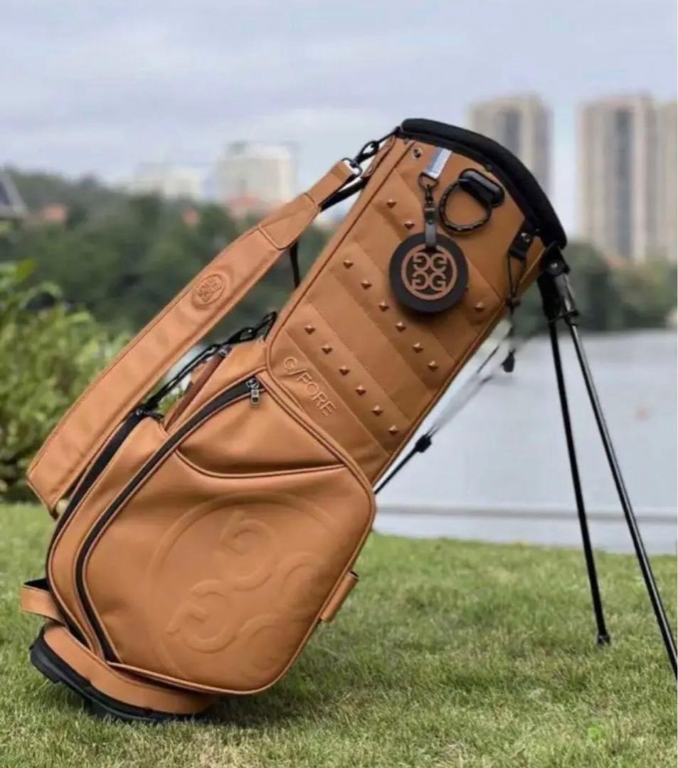 新作G/FOREジーフォア キャディバッグ  男女兼用 茶色PU