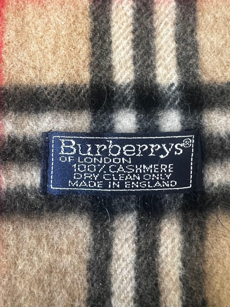 Burberry's チェック柄 カシミヤマフラー 約130cm x 30cm