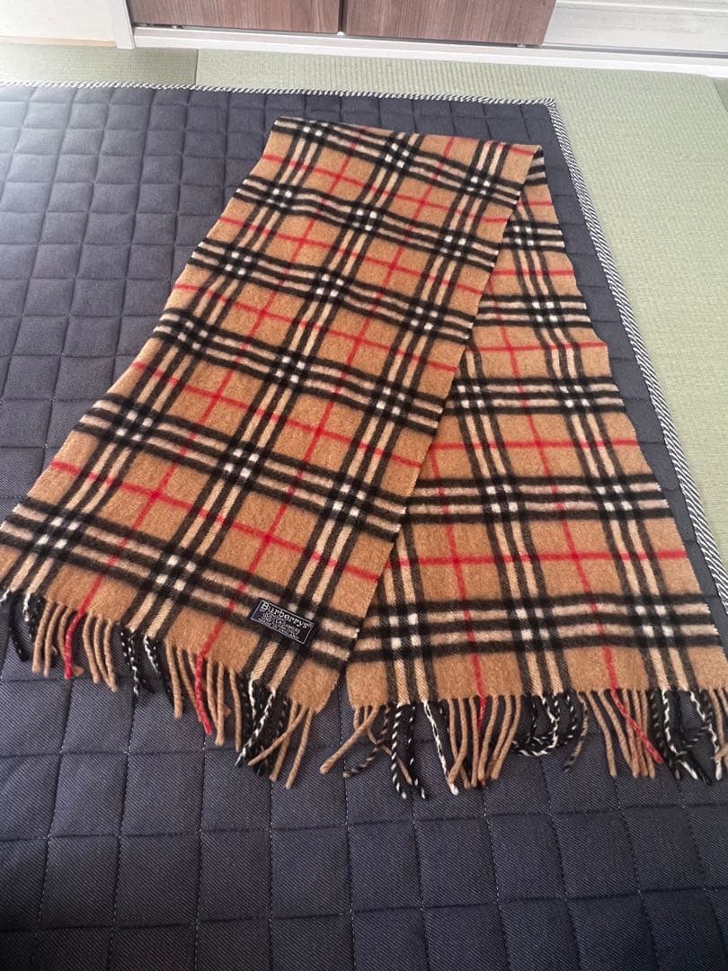 Burberry's チェック柄 カシミヤマフラー 約130cm x 30cm