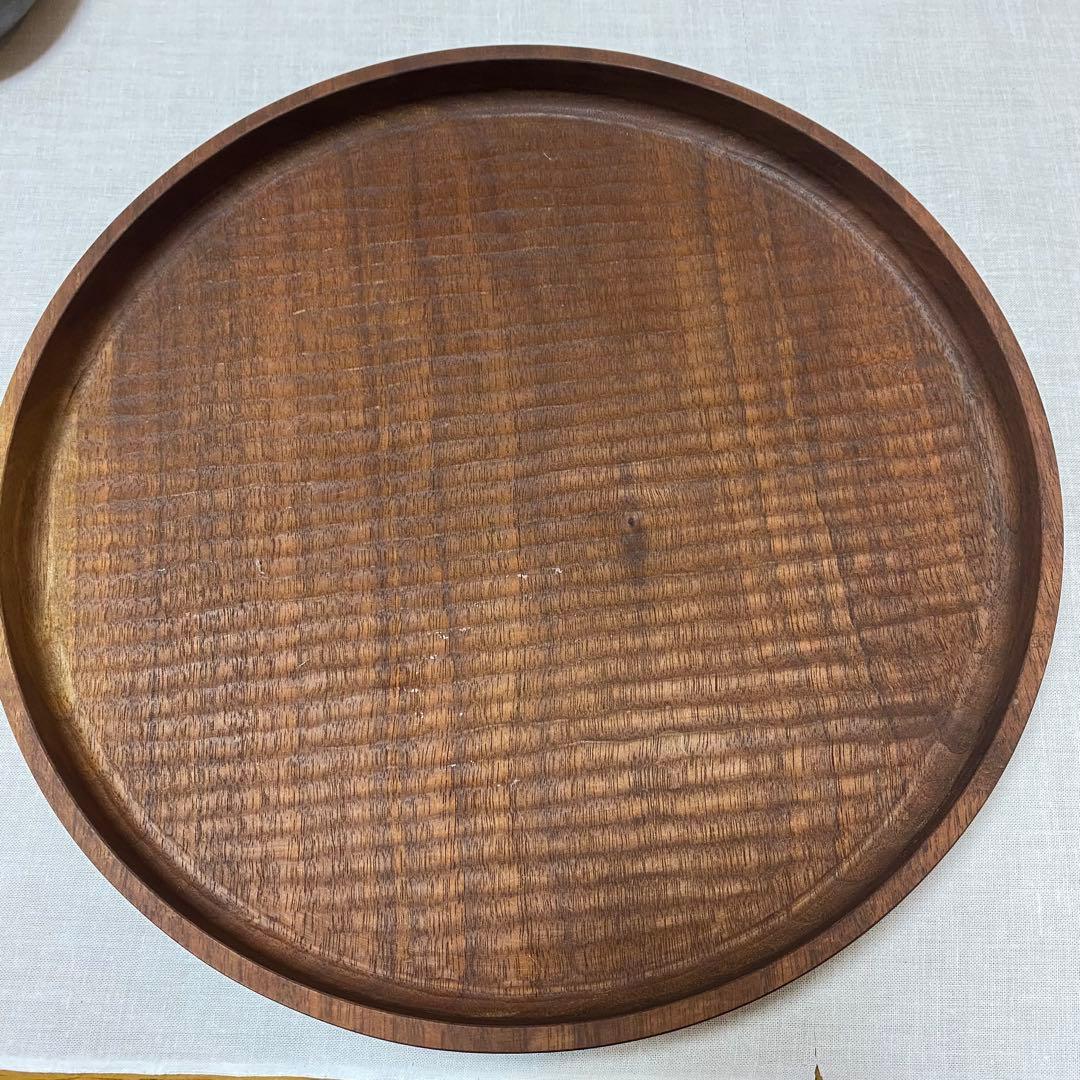 【堀 宏治 】丸盆 ブラックウォルナット　28cm