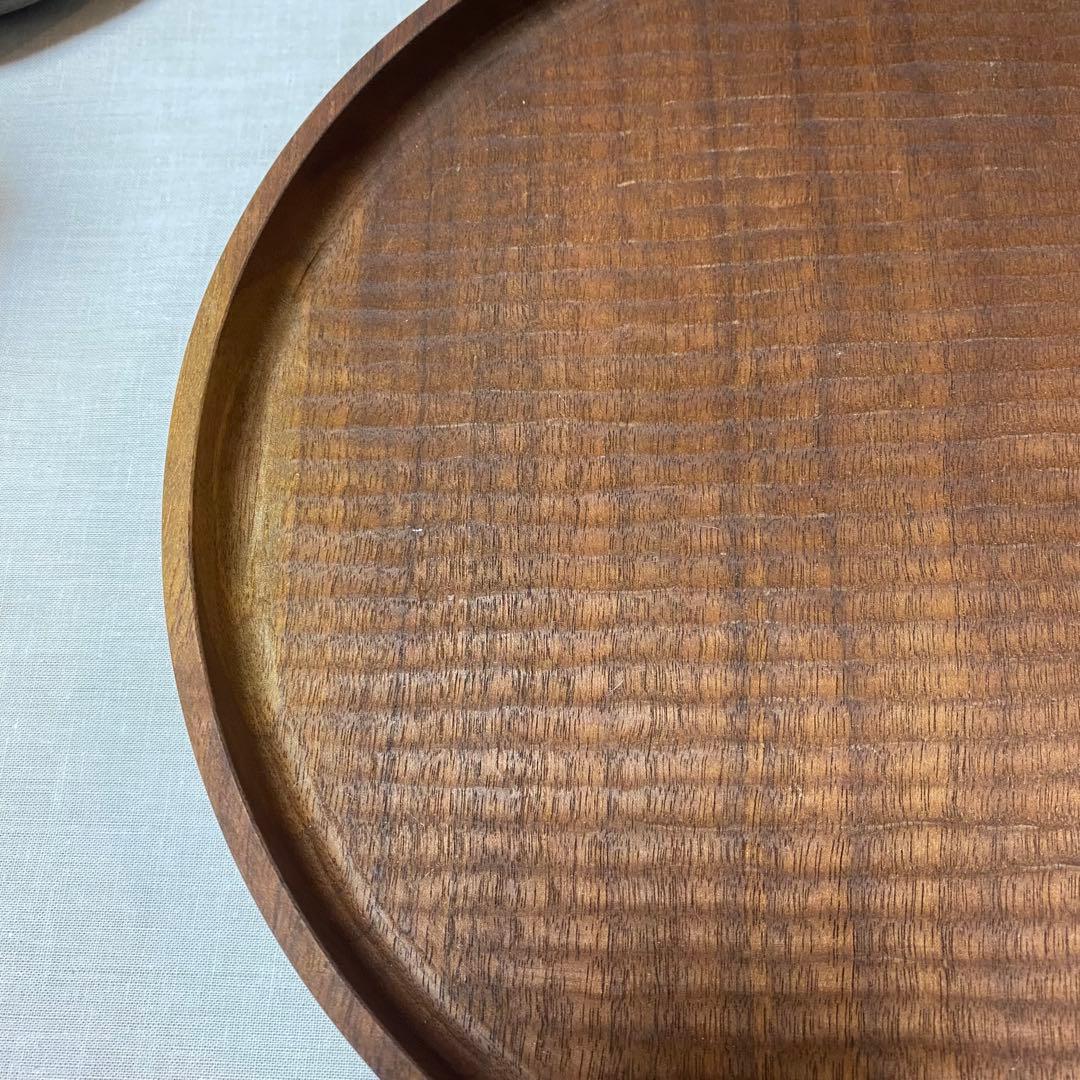 【堀 宏治 】丸盆 ブラックウォルナット　28cm