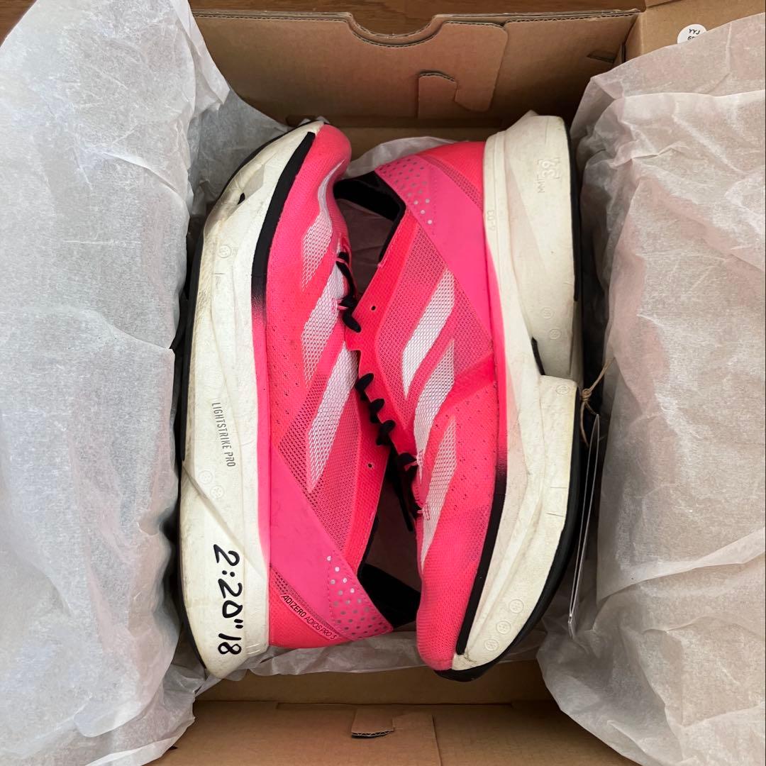 【美品】adidas ADIZERO PRO 3 26.0cm ピンク