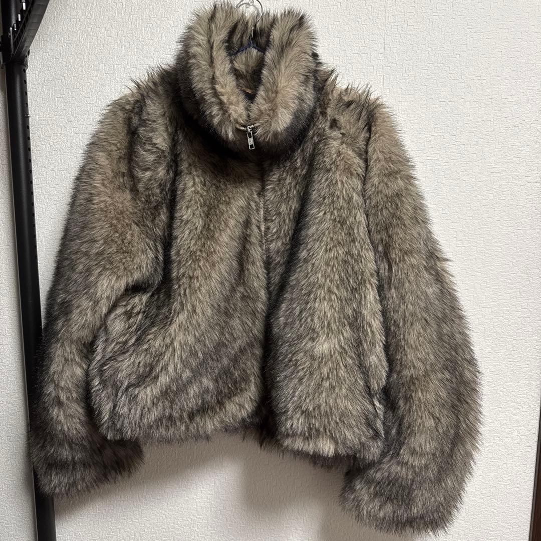 ジーナシス JEANASIS MIXファー ブルゾン ブラウン ブラック