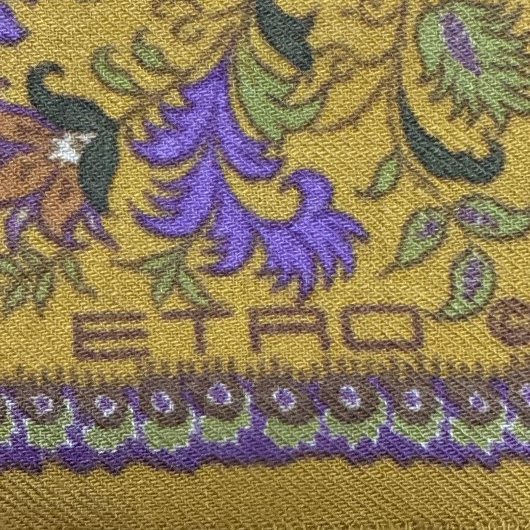 美品✨ETRO エトロ シルク混 イタリア製 大判ストール スカーフ ペイズリー