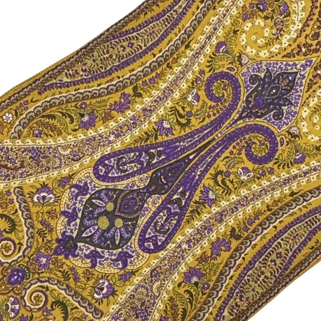 美品✨ETRO エトロ シルク混 イタリア製 大判ストール スカーフ ペイズリー
