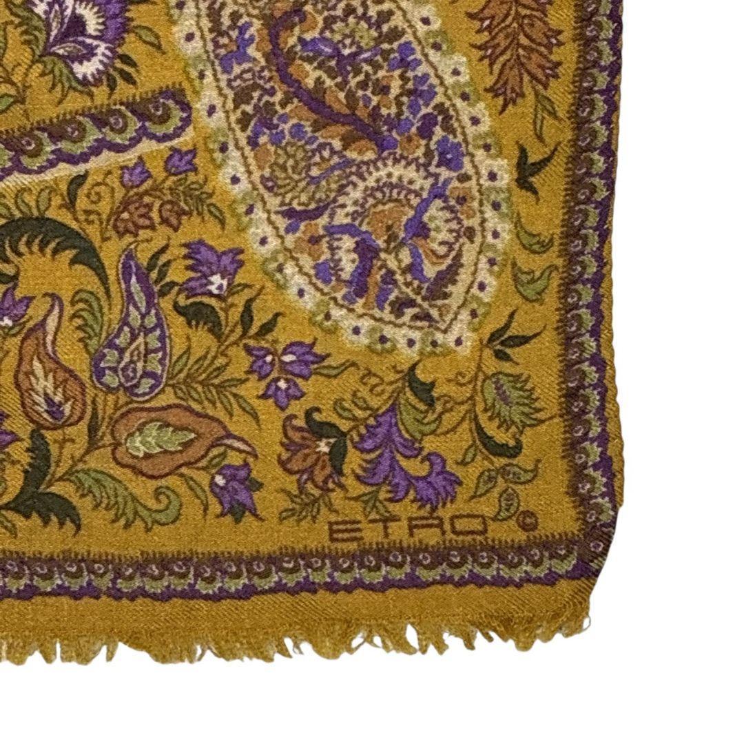 美品✨ETRO エトロ シルク混 イタリア製 大判ストール スカーフ ペイズリー