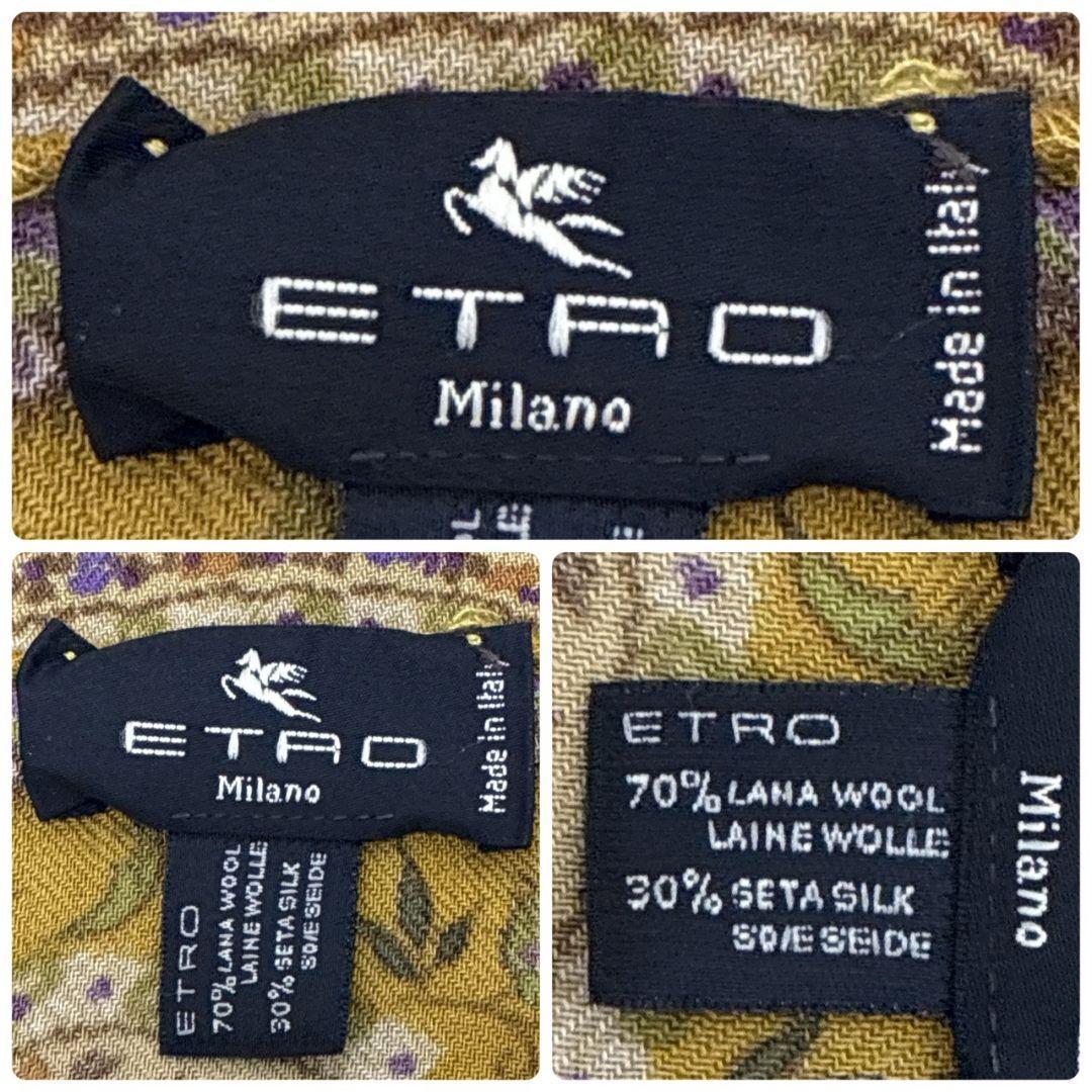 美品✨ETRO エトロ シルク混 イタリア製 大判ストール スカーフ ペイズリー