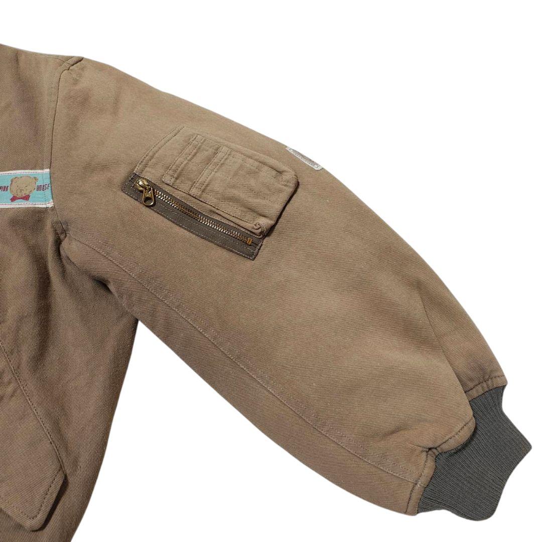 【希少】PINK HOUSE ワッペン 中綿ブルゾン くま テディベア ベージュ