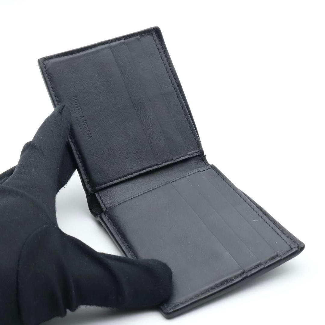 【極美品】BOTTEGAVENETA カセット 二つ折り財布　黒