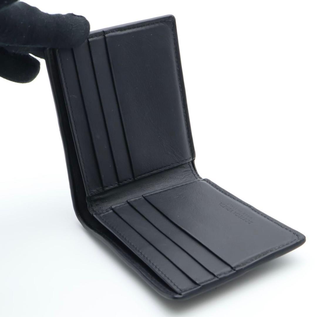 【極美品】BOTTEGAVENETA カセット 二つ折り財布　黒