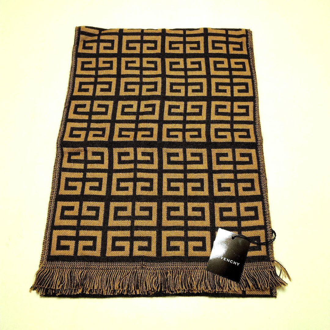 【 未使用 】GIVENCHY ジバンシィ 総柄 ウールマフラー