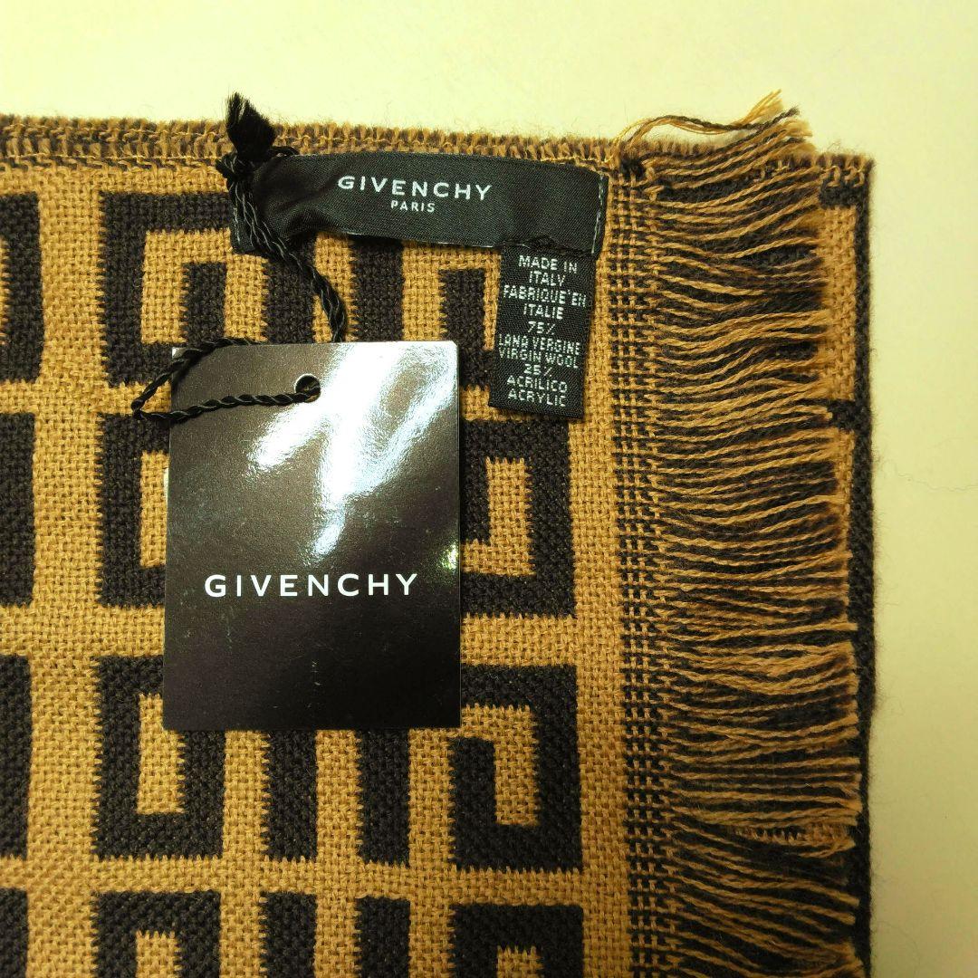 【 未使用 】GIVENCHY ジバンシィ 総柄 ウールマフラー