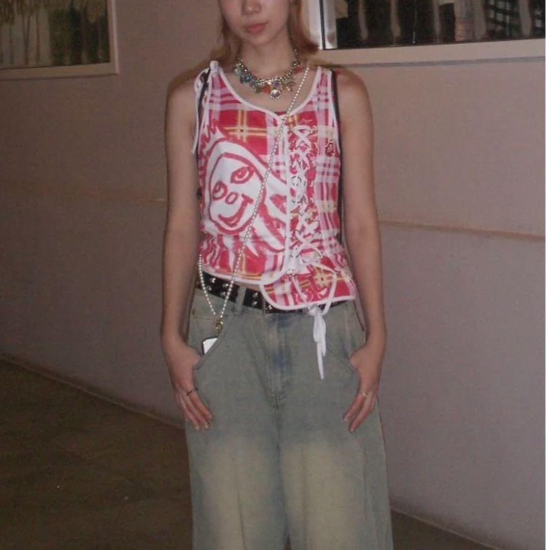 chopovalowenaチェック柄タンクトップ