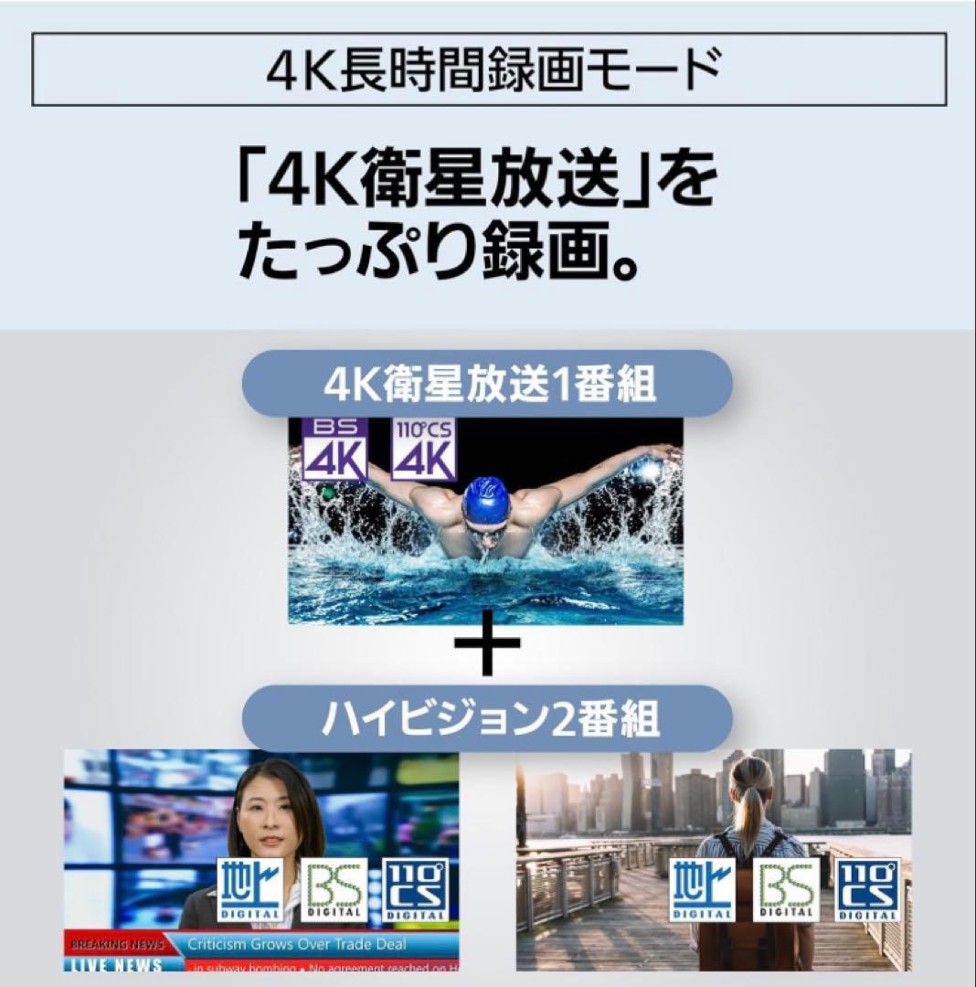 パナソニック 2TB 3チューナー ブルーレイレコーダー DMR-4TS204