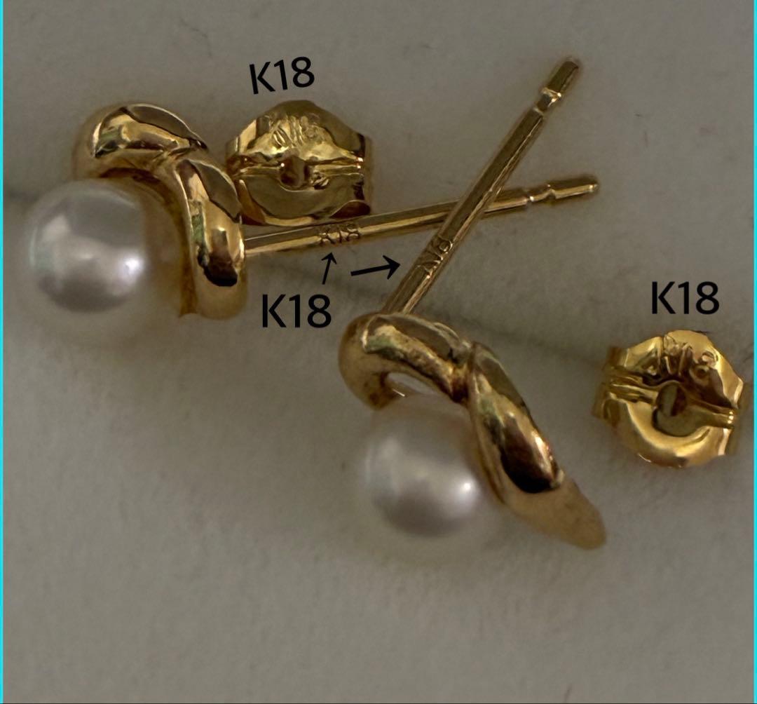 k18パールピアス18k 750 18金
