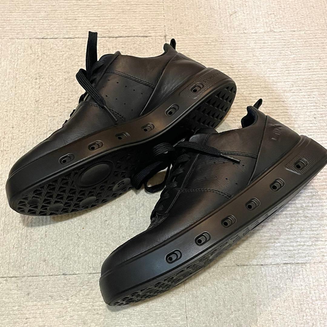 美品♪ecco エコー スニーカー 黒STREET720 24.0 ゴアテックス