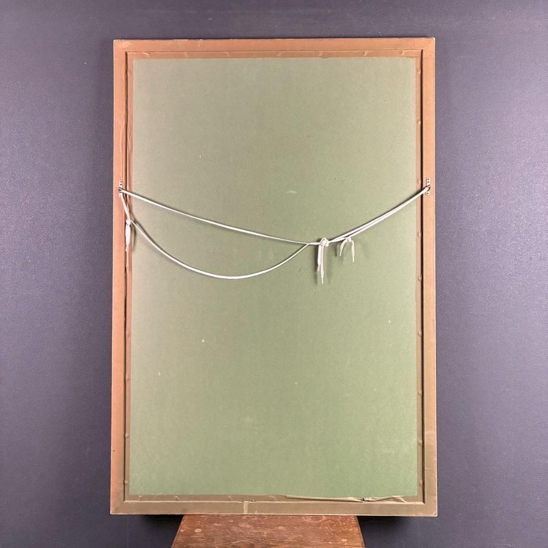 ベルナール・カトラン「黄色いバックの花」リトグラフ 大作 直筆サイン入り 額装