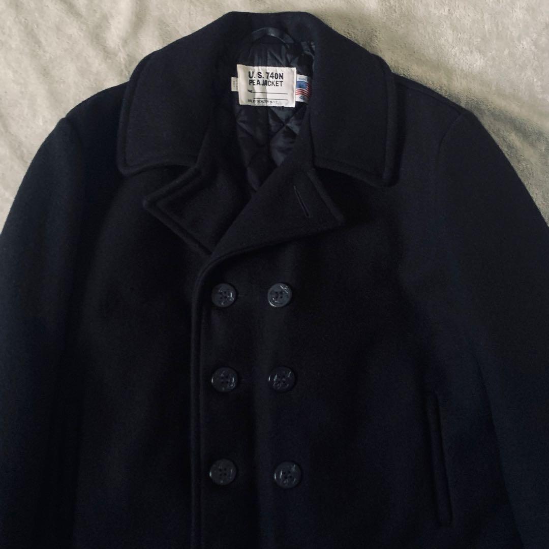 ショット ピーコート 740N USA製　　超希少46サイズ ウール 黒 美品