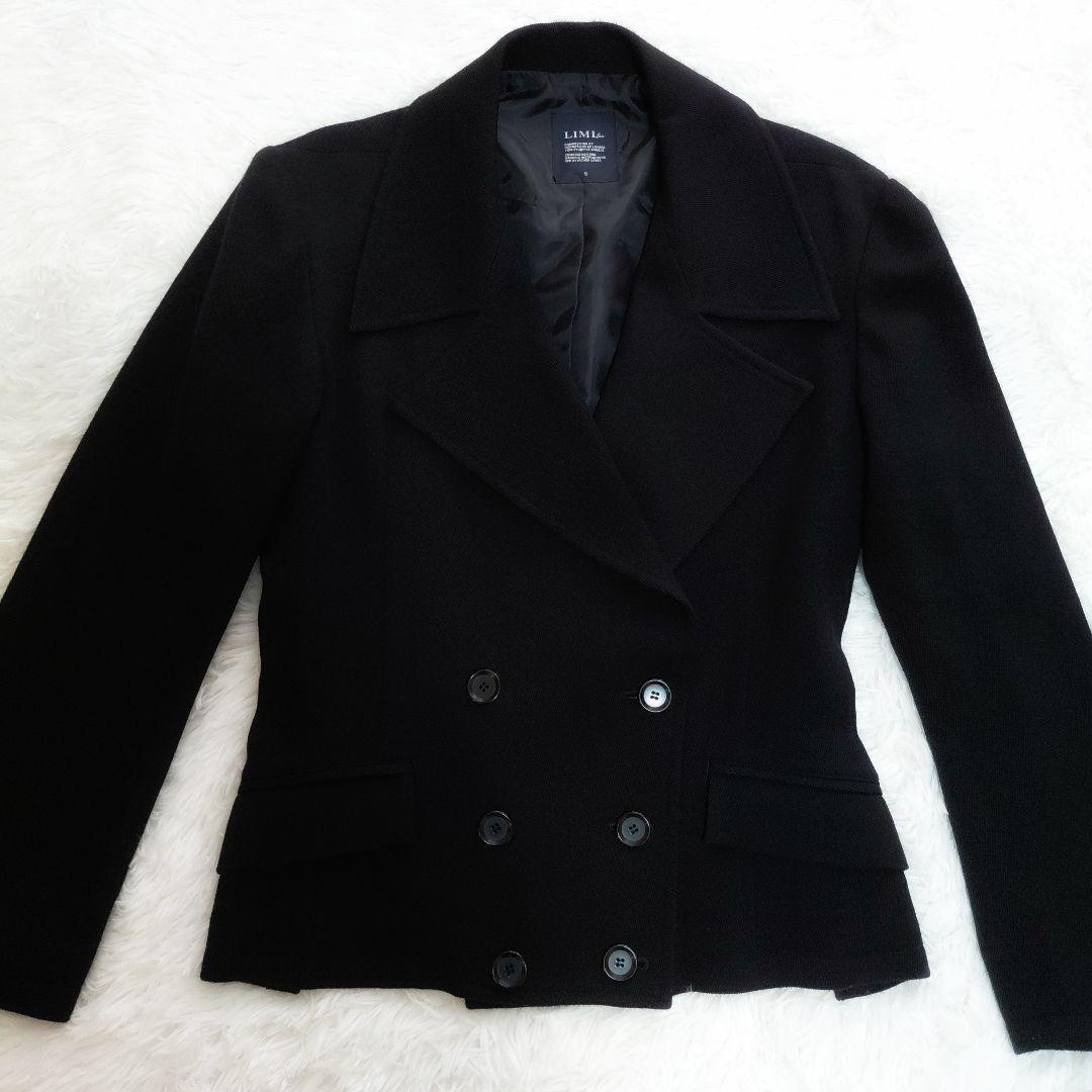 極美品✨リミフゥ　ジャケット　ダブル　ビックカラー　黒　オーバーサイズ