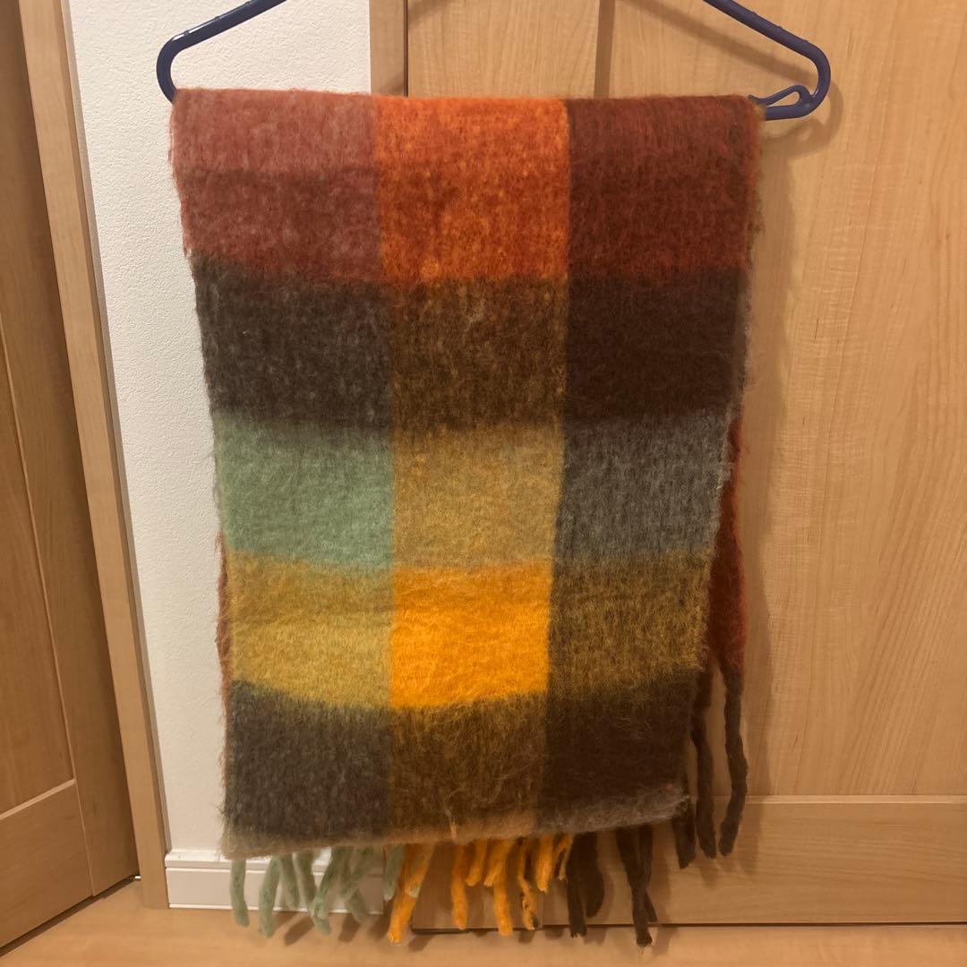 【美品】Acne Studios チェック柄モヘアマフラー