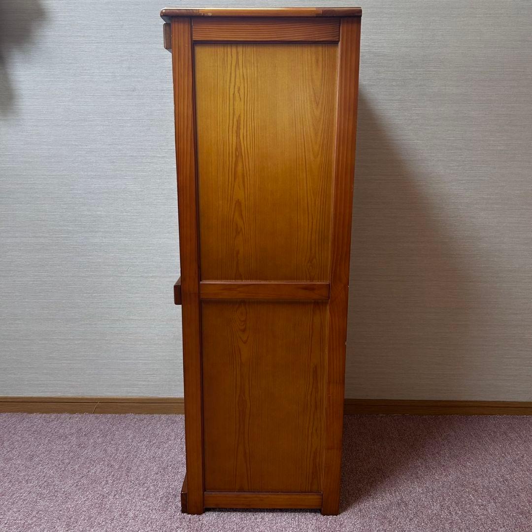 希少　カントリー調　カントリー家具　木製　ダストボックス　ゴミ箱　2段　4分割