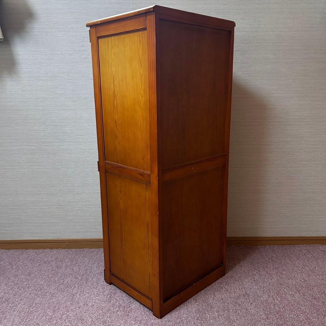 希少　カントリー調　カントリー家具　木製　ダストボックス　ゴミ箱　2段　4分割