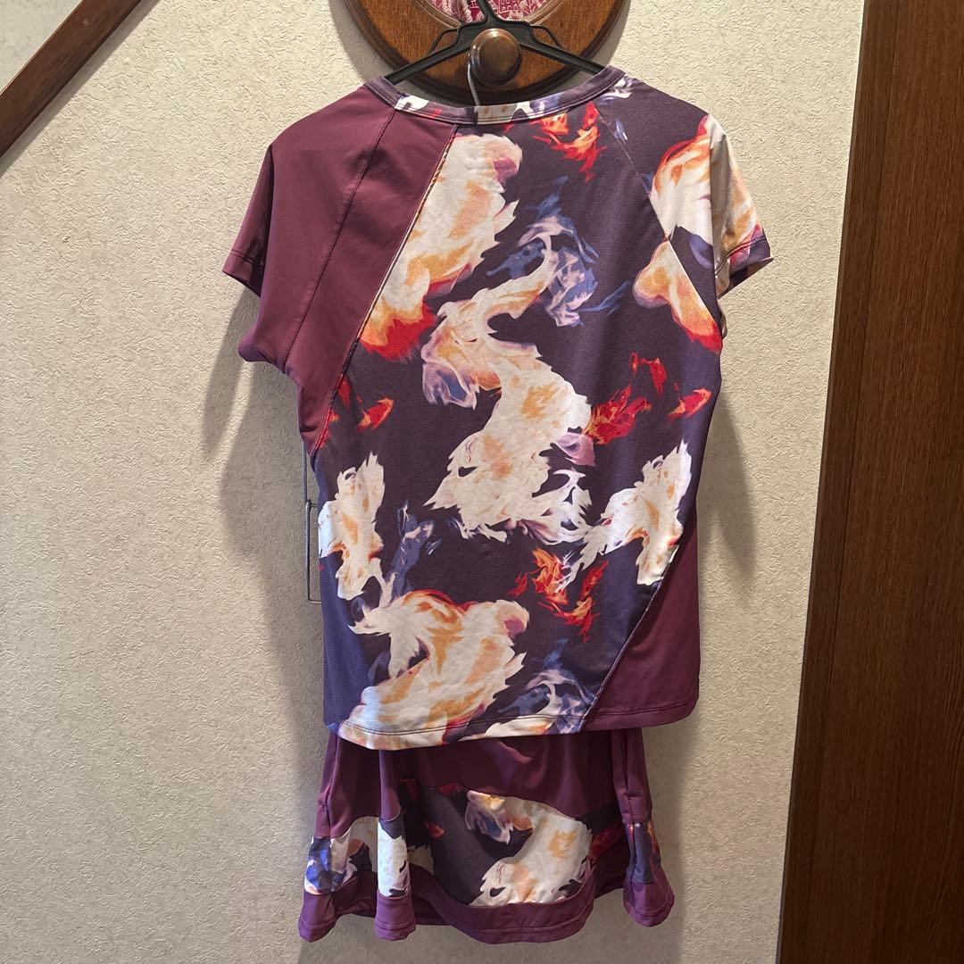 Admiral 紫系 花柄 テニスウェア　上下Mサイズ