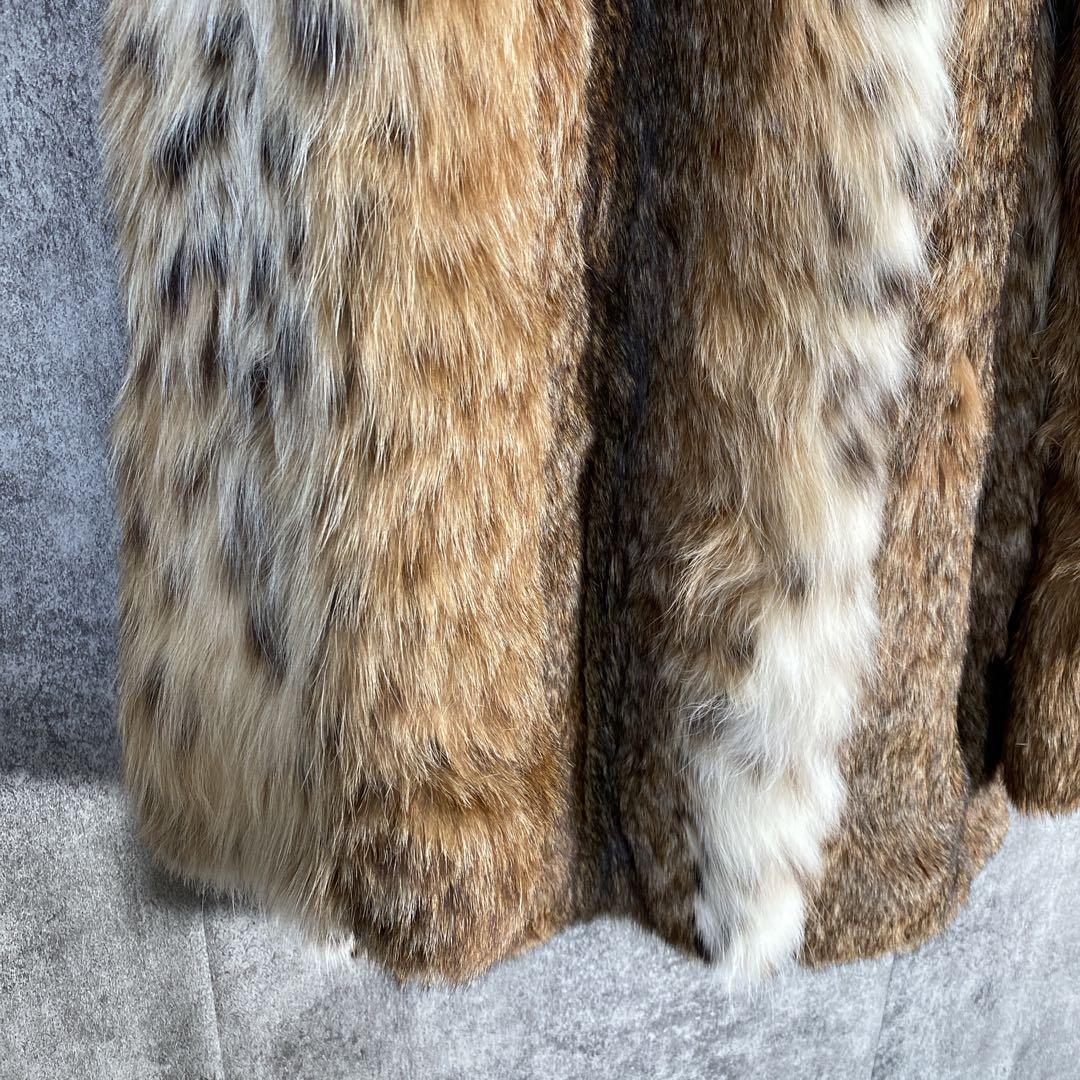 高級リアルファーコート 毛皮 ミックスファー 女優襟 ボリューム 11号