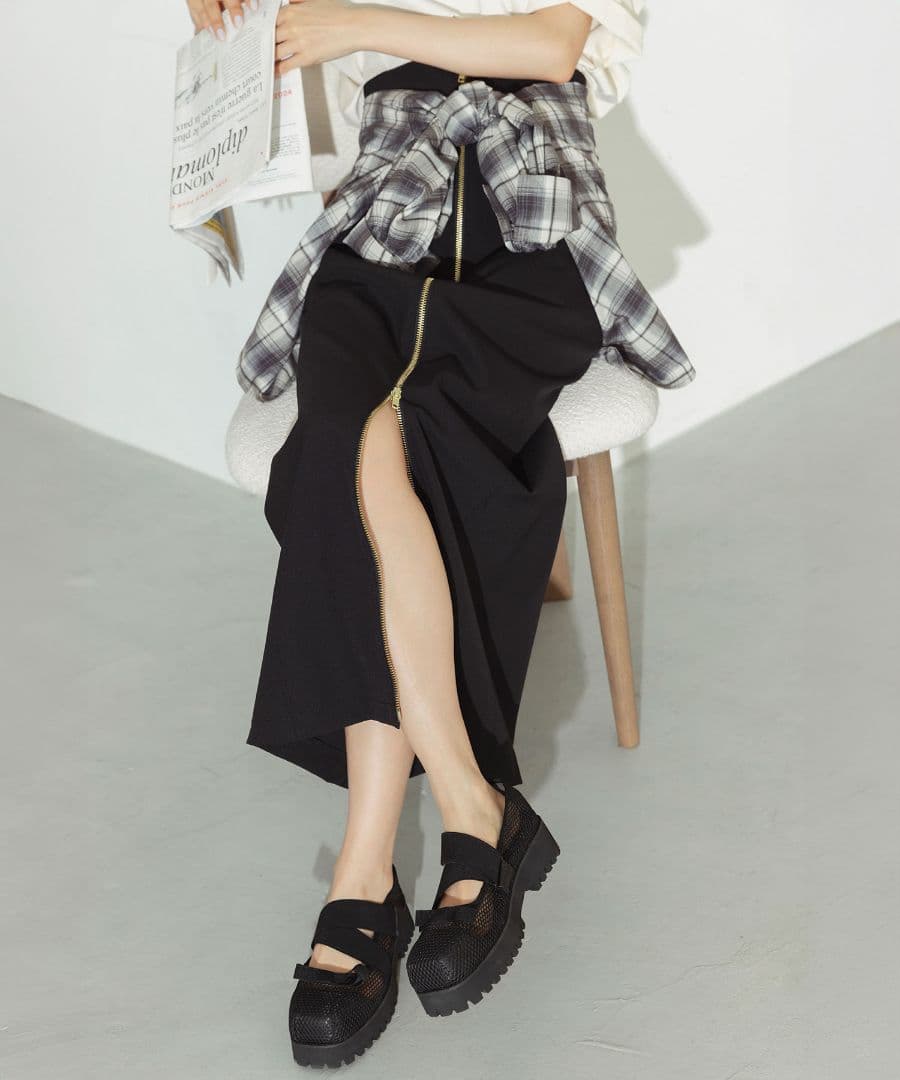 最終価格　ココディール　新品未使用　厚底クロスリボンバレエシューズ　25ss