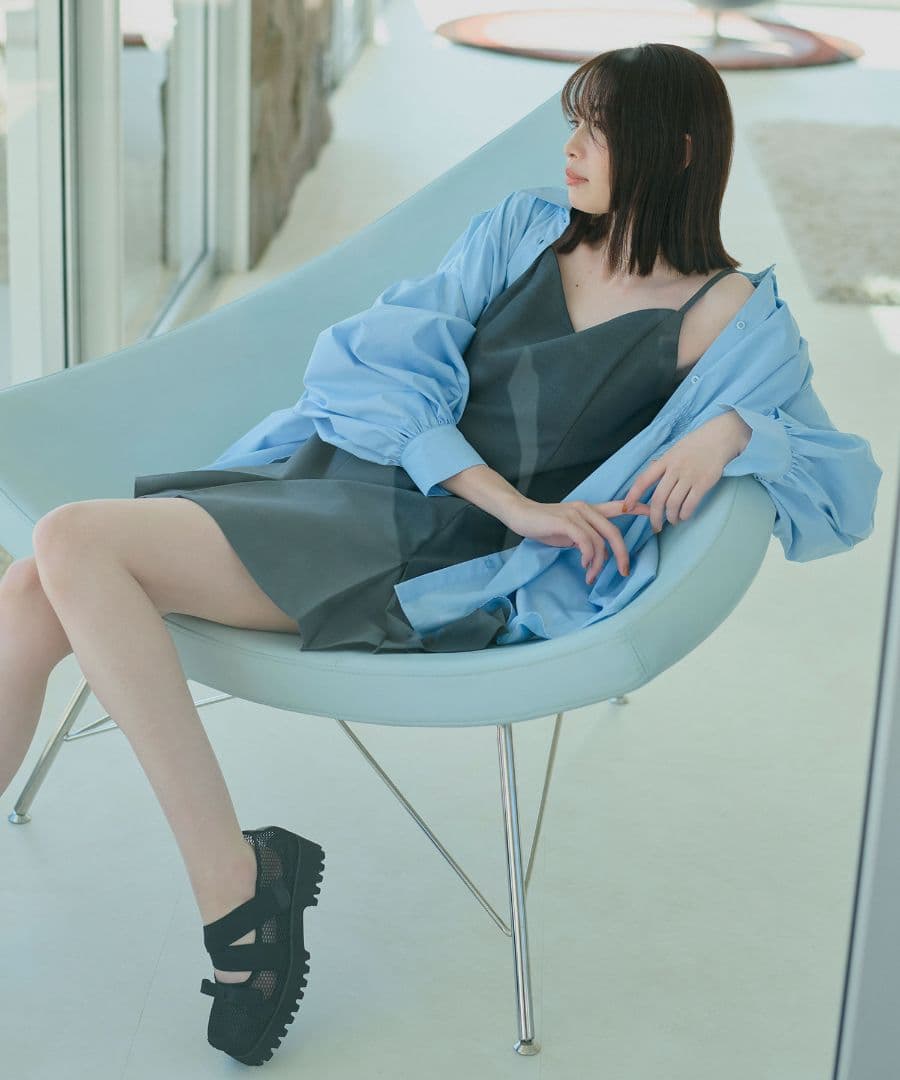 最終価格　ココディール　新品未使用　厚底クロスリボンバレエシューズ　25ss