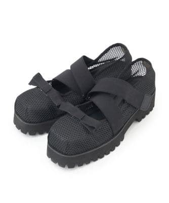 最終価格　ココディール　新品未使用　厚底クロスリボンバレエシューズ　25ss