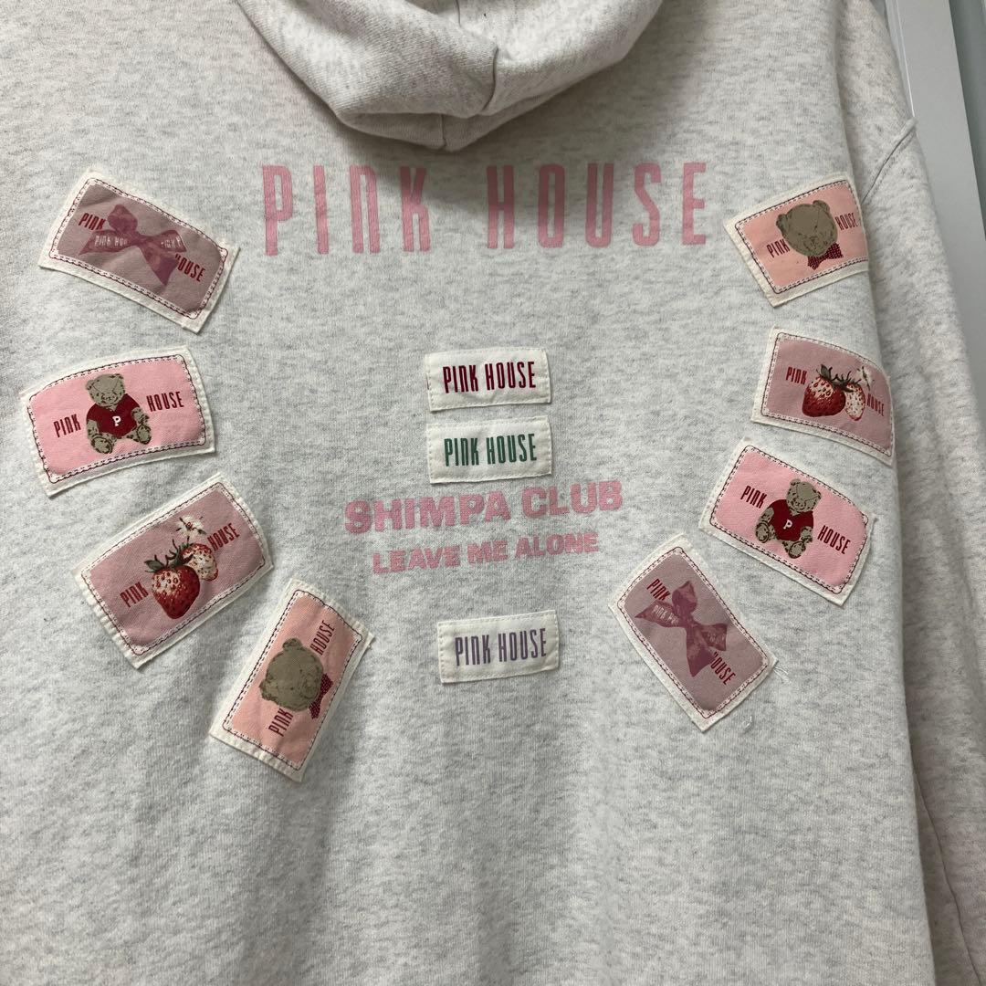 美品‼️PINK HOUSE パッチワーク フード付きパーカー