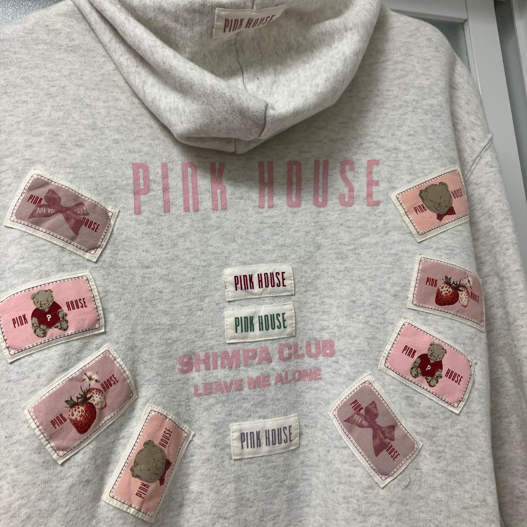 美品‼️PINK HOUSE パッチワーク フード付きパーカー