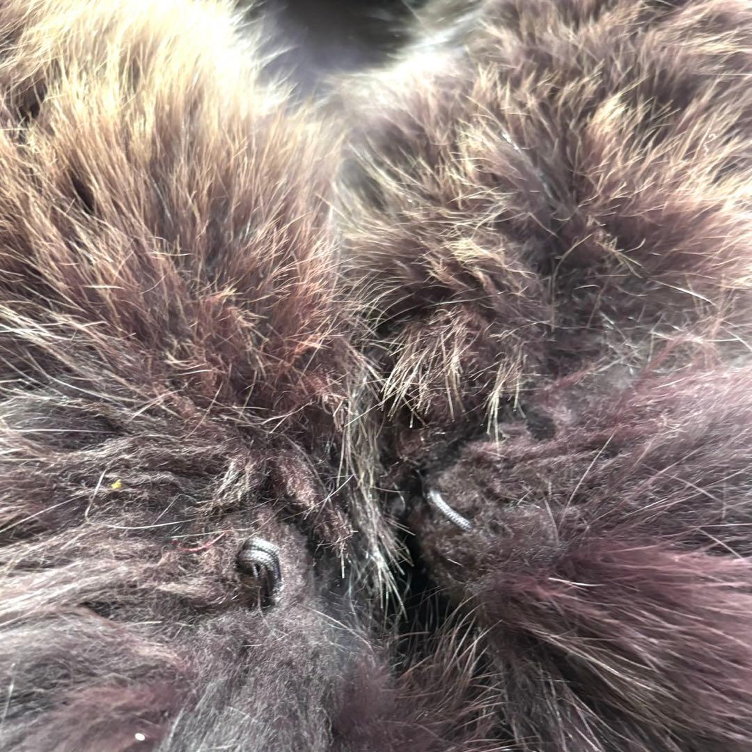 【美品・希少】カシミヤ フォックスファー ケープポンチョ　パープル　大きいサイズ