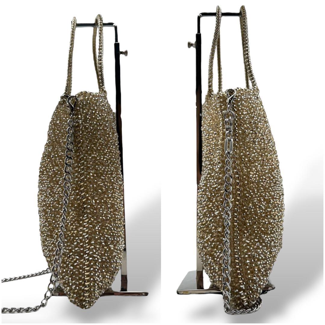 【未使用級】アンテプリマ スクエア ラージ 2way ワイヤーバッグ ゴールド