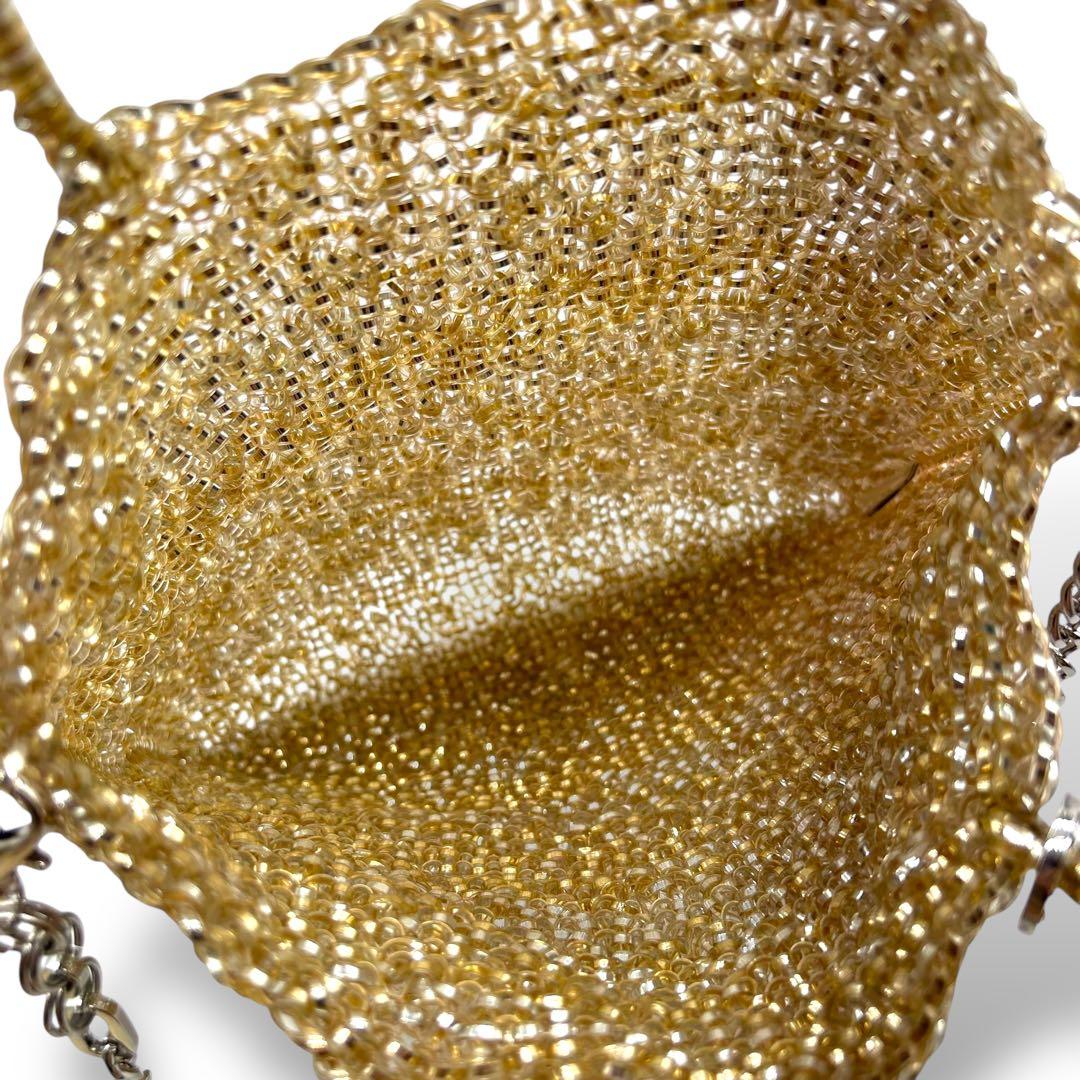 【未使用級】アンテプリマ スクエア ラージ 2way ワイヤーバッグ ゴールド