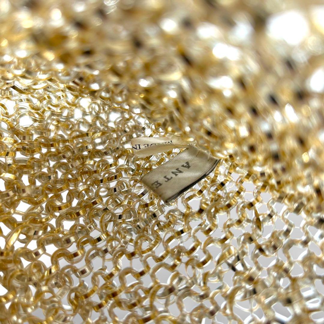 【未使用級】アンテプリマ スクエア ラージ 2way ワイヤーバッグ ゴールド