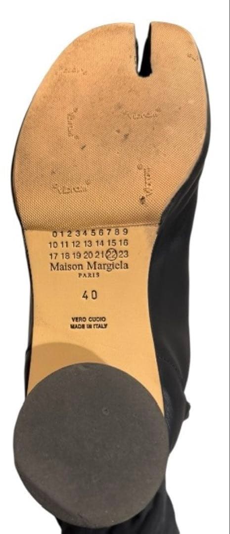 メゾンマルジェラ タビ ヒール ブーツ 黒 ブラック 40 足袋