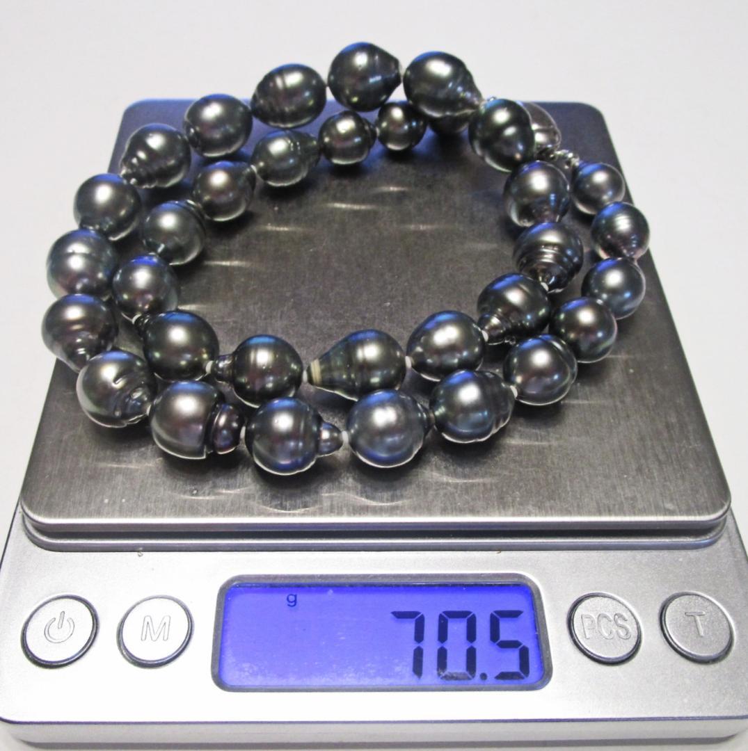 専用☆美品☆希少黒蝶本真珠ネックレス ９.３-１２.８ミリ ブラック